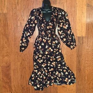 Old Navy Black and multicolored floral midi dress. Size small. New without tags.